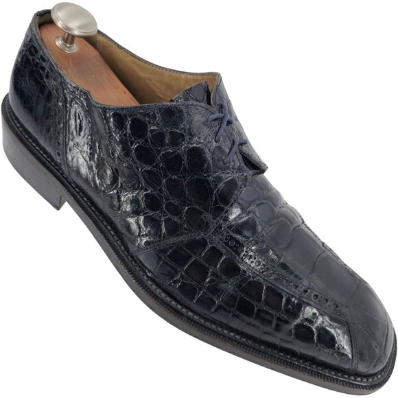 R. Martegani Other - Vintage R. Martegani Italian Exotic Alligator Men size 15M Navy Blue Dress Shoes